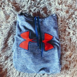 pink and blue under armour sweatshirt